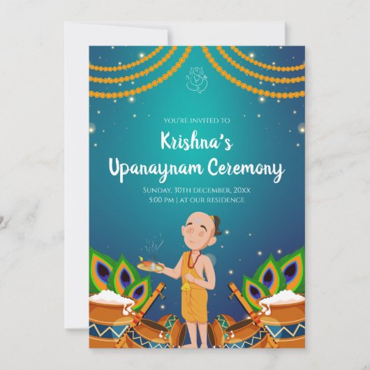 Upanayanam招待スレッドの式招待状 招待状 (正面)