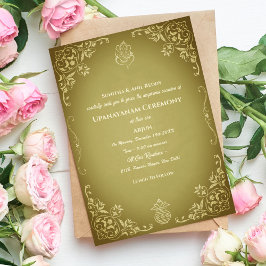 upanayanam(ウパナヤナム)とも呼ばれるヒンズー教の神聖な糸、ジャネウ(ジャヌ)儀式 招待状