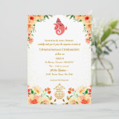 upanayanam(ウパナヤナム)とも呼ばれるヒンズー教の神聖な糸、ジャネウ(ジャヌ)儀式 招待状 (スタンド正面)