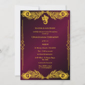 upanayanam(ウパナヤナム)とも呼ばれるヒンズー教の神聖な糸、ジャネウ(ジャヌ)儀式 招待状 (正面)