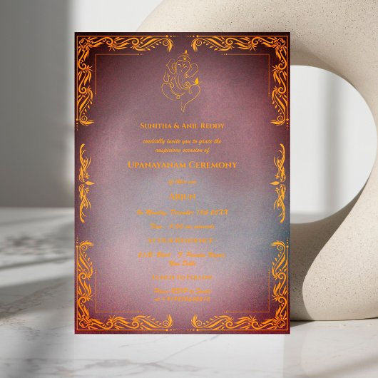 Upanayanam aka Hindu Holy Thread Janeu Ceremony 招待状