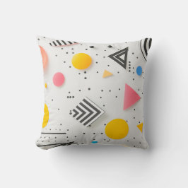 Upbeat background of shapes and stripes クッション