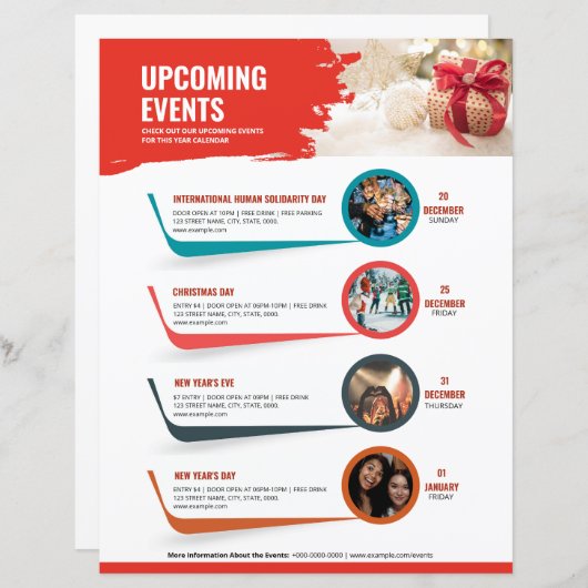 Upcoming Event Schedule Flyer Template (正面/裏面)