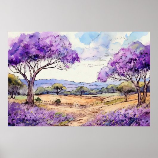 Upcountry Maui Jacaranda ポスター (正面)