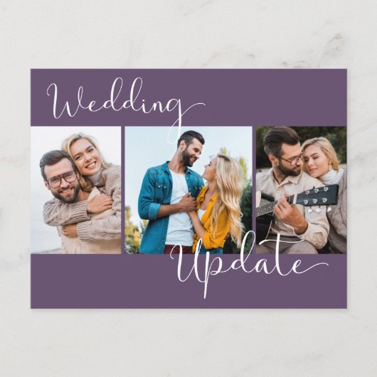 Update 結婚 3 Photo Purple Postement ポストカード (正面)