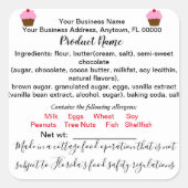 UPDATED FLORIDAコテージ食品法ステッカーラベル スクエアシール (正面)