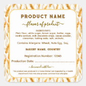 Updated Illinois cottage food label wheat  スクエアシール (正面)