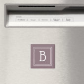 Updated Monogrammed Grape Purple & White Initial マグネット (インサイチュ (食洗機))
