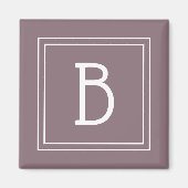 Updated Monogrammed Grape Purple & White Initial マグネット (正面)
