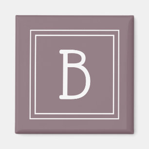 Updated Monogrammed Grape Purple & White Initial マグネット