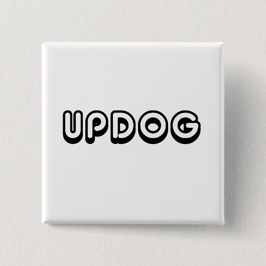 Updog 缶バッジ (正面)