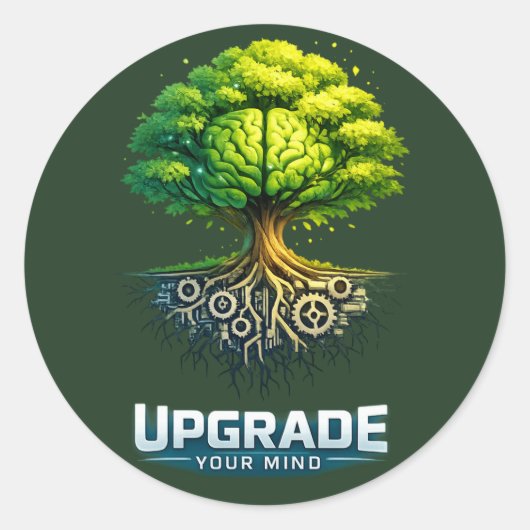 Upgrade Your Mind Design ラウンドシール (正面)