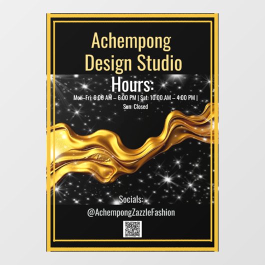 Upgrade Your Storefront with the Achempong Gold Wa ウィンドウサイン (シート)