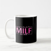 Upgraded To Milf Est 2025 Funny Birthday New Hot M コーヒーマグカップ (左)