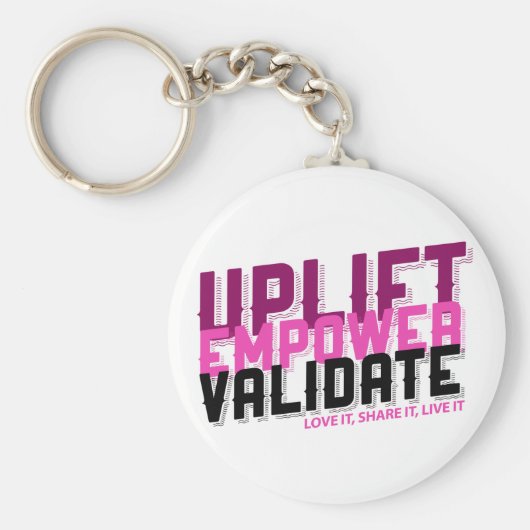 Uplift、Empower、Validate - Younique Keychain キーホルダー (正面)