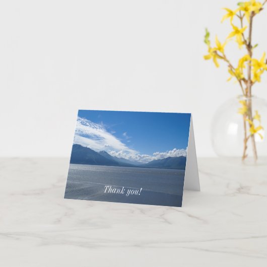 Uplifting Alaska Mountains Thank You カード (黄色い花)