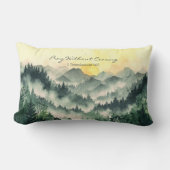 Uplifting Bible Verse 1 Thessalonians 5:17 Nature ランバークッション (正面)