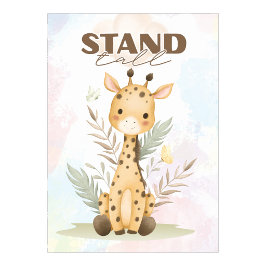 Uplifting Giraffe nursery wall poster Stand tall ポスター