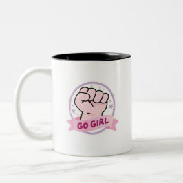 Uplifting Girl Power Empowerment Two-Tone Coffee ツートーンマグカップ