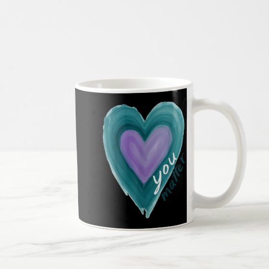 Uplifting you  Suicide Prevention Heart Design  コーヒーマグカップ (右)