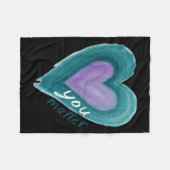 Uplifting you  Suicide Prevention Heart Design  フリースブランケット (正面(横))