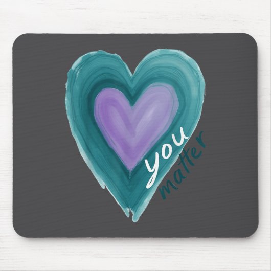 Uplifting you  Suicide Prevention Heart Design  マウスパッド (正面)