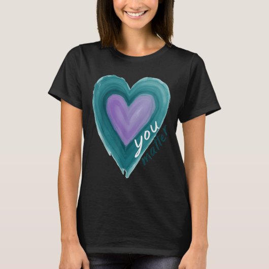 Uplifting you  Suicide Prevention Heart Design  Tシャツ (正面)