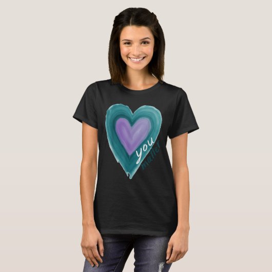 Uplifting you  Suicide Prevention Heart Design  Tシャツ (正面フル)