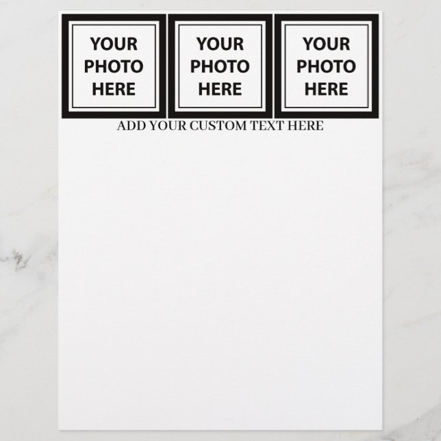 Upload 3 Photos & Add Text – Customize Picture レターヘッド (正面)