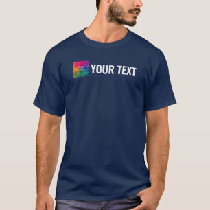 Upload Business Companyロゴ文字ネイビーブルーメンズ Tシャツ