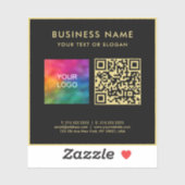 Upload Business Logo Black & Gold Elegant QR Code シール (シート)