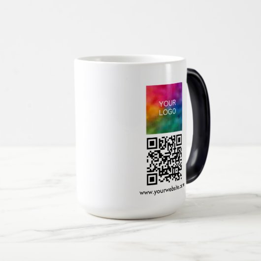 Upload Business Logo Custom QR Code Template モーフィングマグカップ (正面右)