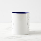 Upload Business Logo Navy Blue White Template ツートーンマグカップ (中央)