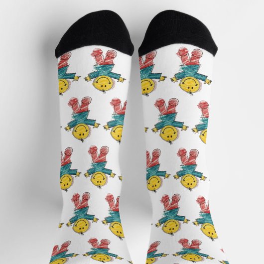 Upload Childs Drawing Turn Kids Artwork to Socks ソックス (上部)