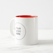 Upload Company Logo Red & White Promotional Brand ツートーンマグカップ (正面左)