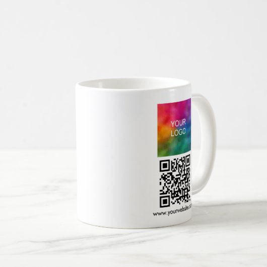 Upload Logo Sleek Template Scannable QR Code コーヒーマグカップ (正面右)