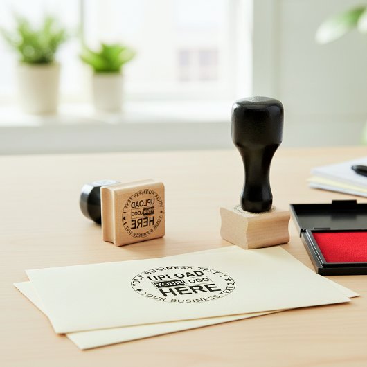 Upload Logo Stamp. Custom Small Business Font Seal ラバースタンプ
