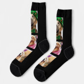Upload Personalized Pet Photo Gift for Dog Parent ソックス (左)