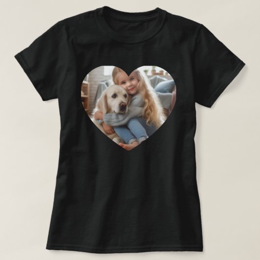 Upload Personalized Photo Gift Child Dog Pet Heart Tシャツ (デザイン正面)