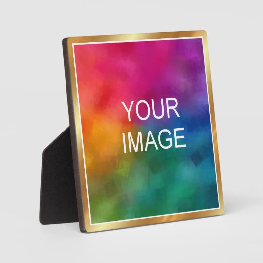 Upload Photo Image Logo Gold Easel Template フォトプラーク (正面)