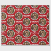 Upload Picture Personalized Photo & text Christmas ラッピングペーパー (フラット)