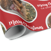 Upload Picture Personalized Photo & text Christmas ラッピングペーパー (ロールコーナー)