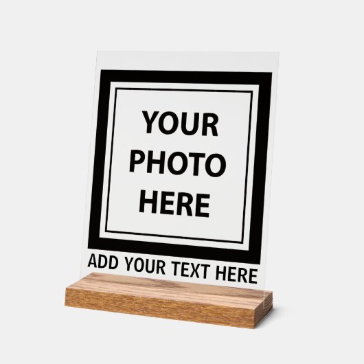 Upload Picture Photo & Add Text – Customize アクリルサイン (傾斜)