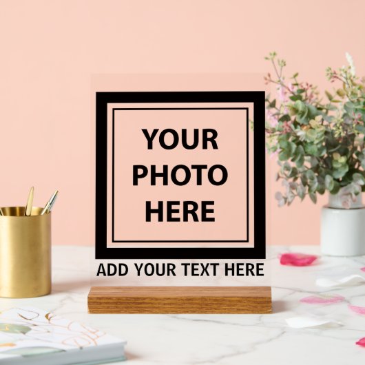 Upload Picture Photo & Add Text – Customize アクリルサイン (ウェディング)