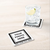 Upload Picture Photo & Add Text – Customize スクエアペーパーコースター (インサイチュ)