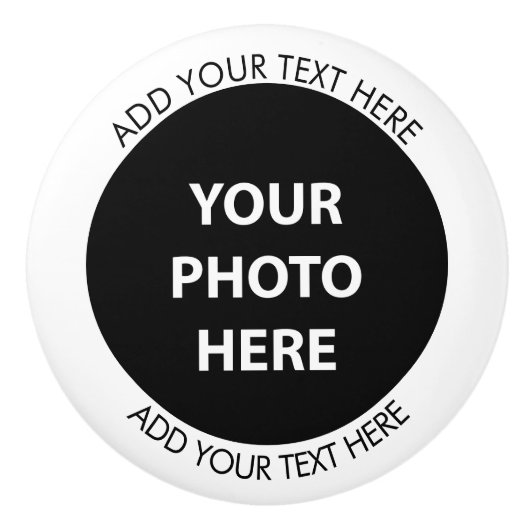 Upload Picture Photo & Add Text – Customize セラミックノブ (正面)