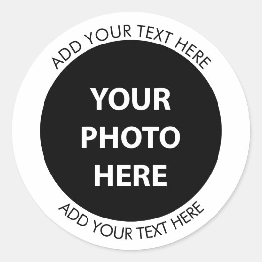 Upload Picture Photo & Add Text – Customize ラウンドシール (正面)