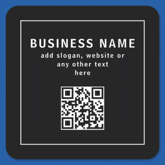 Upload QR code or Logo | Modern Black スクエアシール