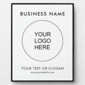 Upload Your Business Logo Text Vertical Tabletop フォトプラーク (正面)
