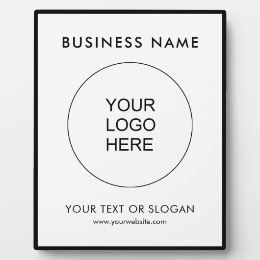 Upload Your Business Logo Text Vertical Tabletop フォトプラーク (正面)